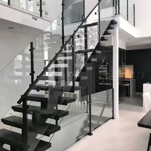 glass stair railing and glass banister